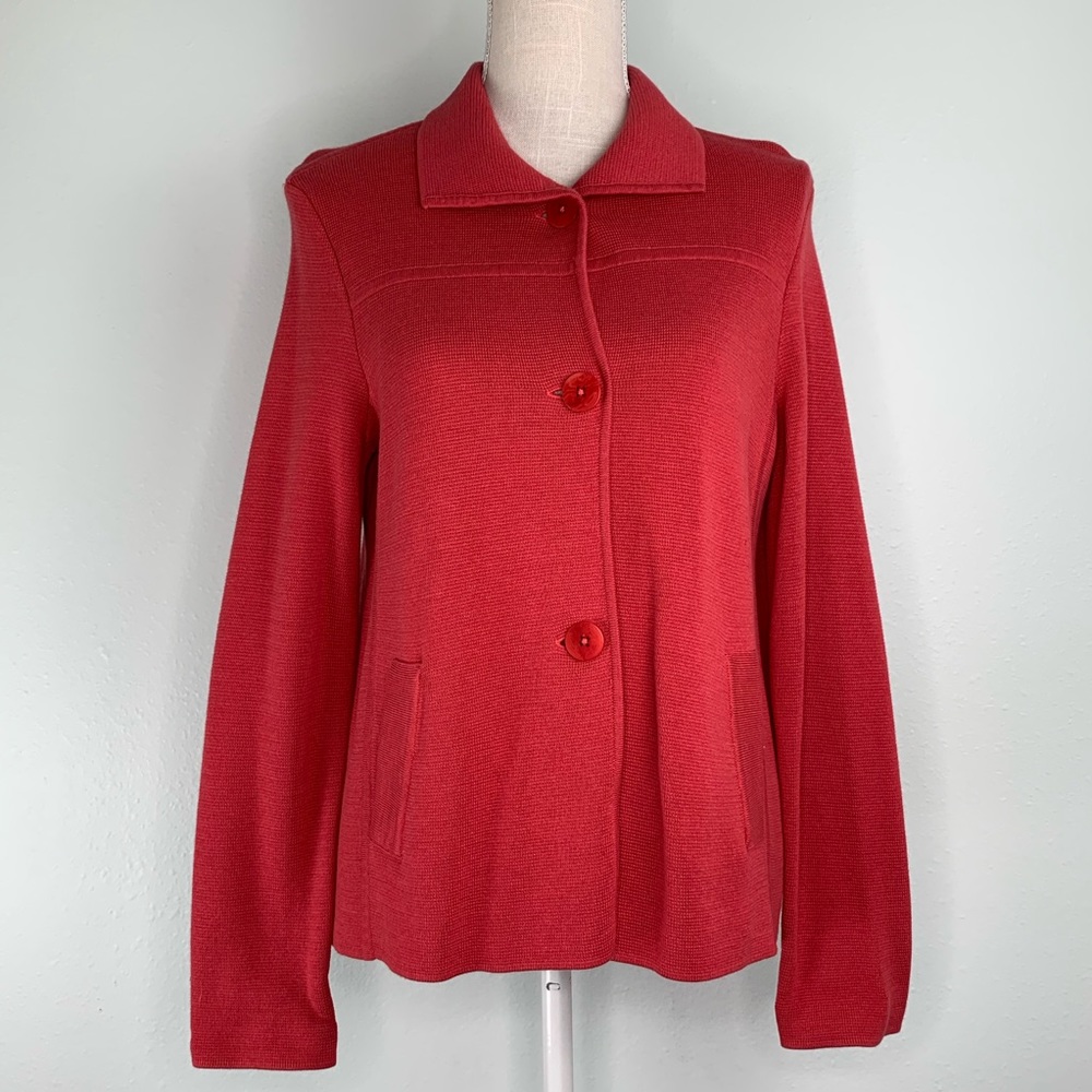 Talbots Coral Knit Suit Jacket Sz MP
